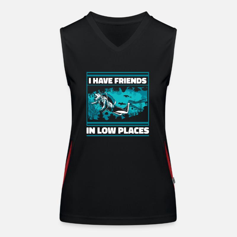 J’ai des amis dans des endroits bas Plongeons Débardeur respirant contrasté Femme