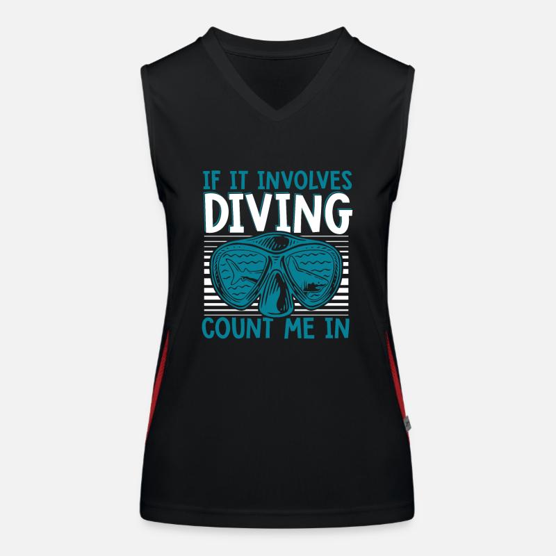 Si cela implique la plongée, comptez-moi dans les lunettes Débardeur respirant contrasté Femme