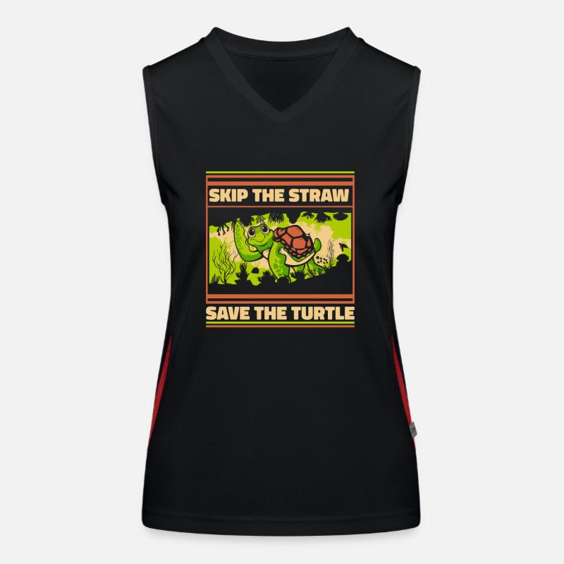 Skip The Straw Save The Turtle Tortoise Débardeur respirant contrasté Femme