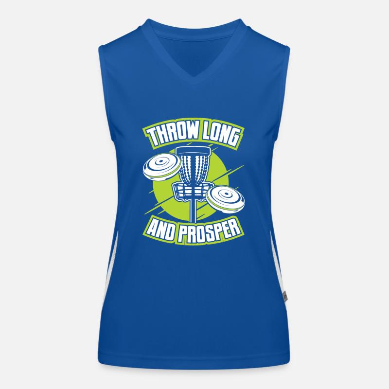 Throw Long And Prosper Basket Disc Disc Golfer Women's Functional Contrast Tank Top