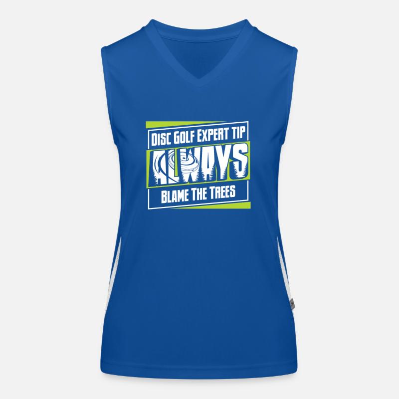 Disc Golf Expert Tip Always Blame The Trees Women's Functional Contrast Tank Top
