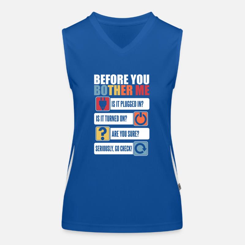 Avant de me déranger Informatiker Admin Débardeur respirant contrasté Femme