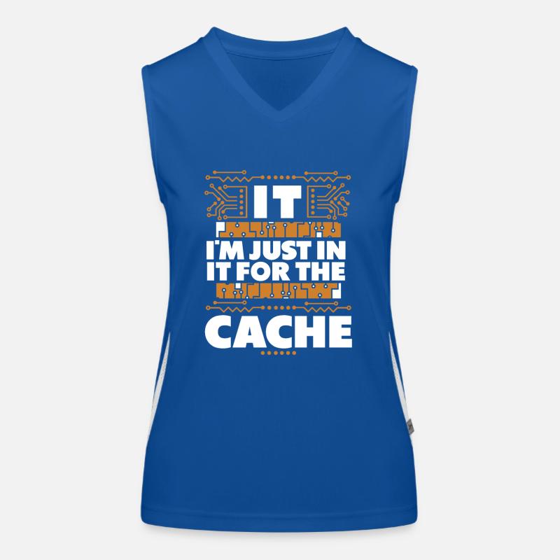 I'm Just In It For The Cache Admin IT Operations Women's Functional Contrast Tank Top