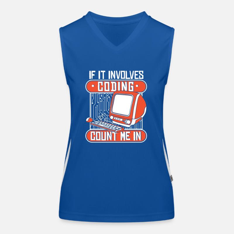 Si cela implique de coder, comptez-moi dans le développeur Débardeur respirant contrasté Femme