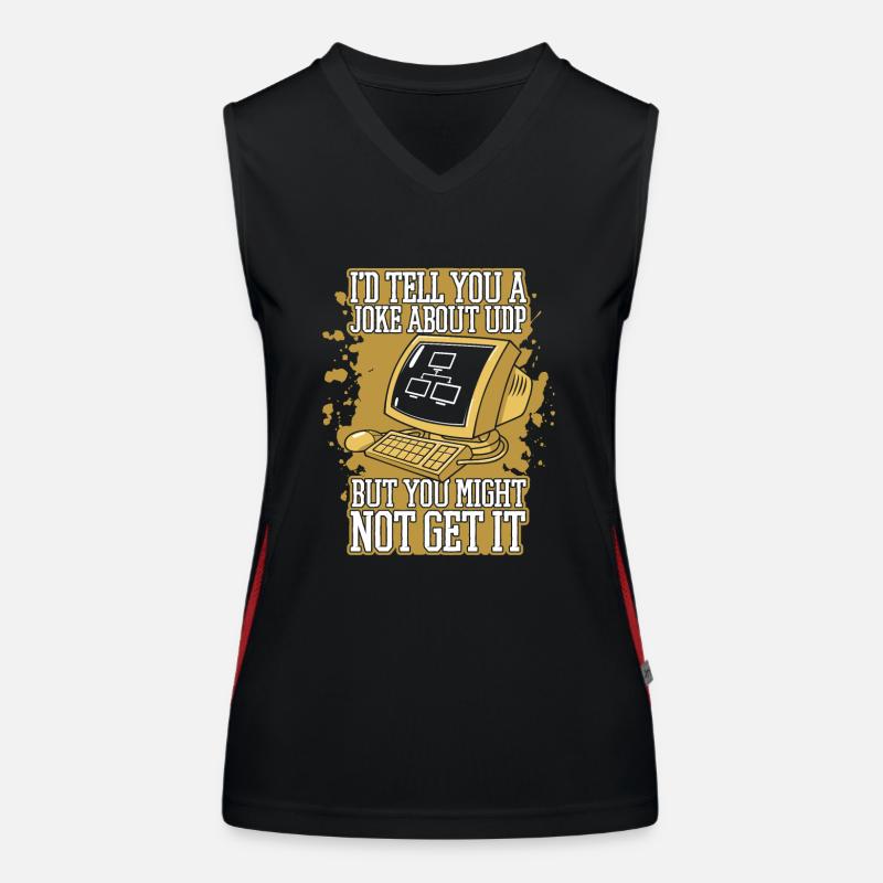 I'd Tell You A Joke About UDP Developer Coder Women's Functional Contrast Tank Top