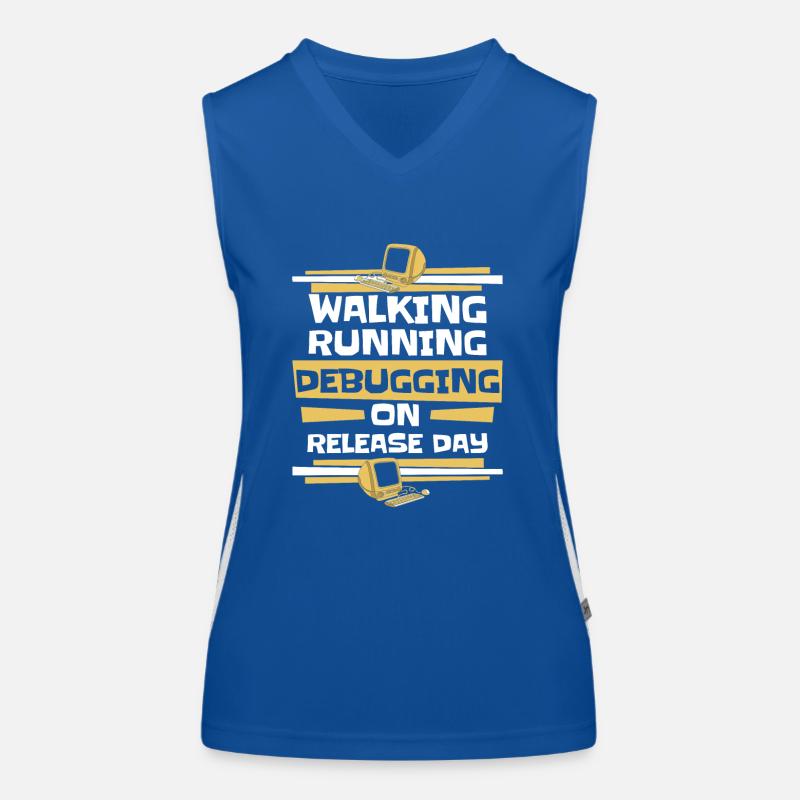 Walking Running Debugging Release Day Coder Women's Functional Contrast Tank Top