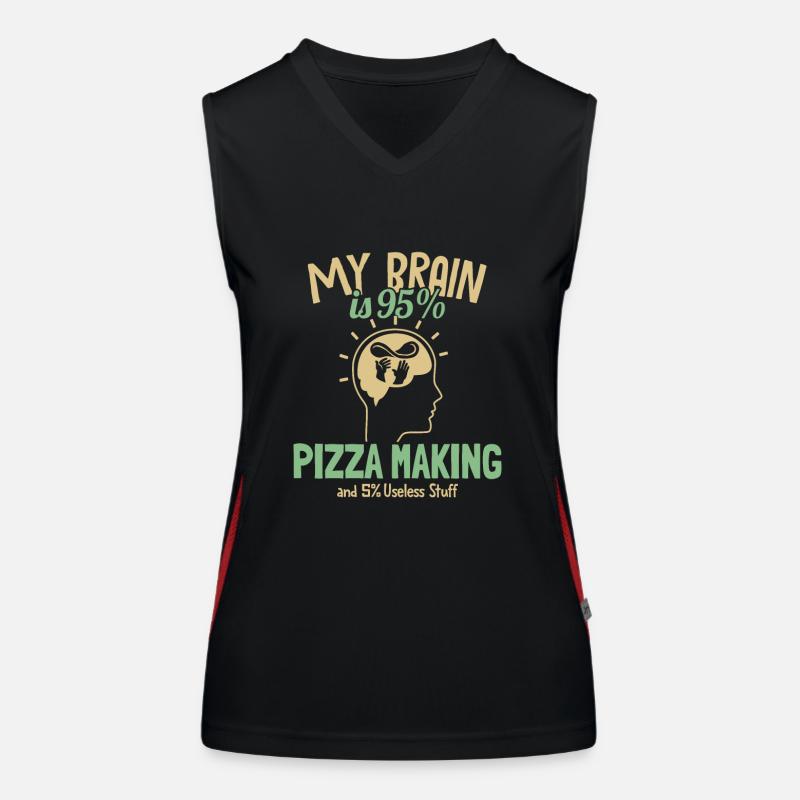 My Brain is 95% Pizza Making Pizza Pizzablech Funktionelles Kontrast-Tank Top für Frauen