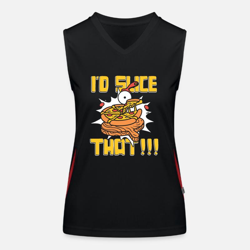 I'd Slice That Pizzaofen Pizza Pizzablech Funktionelles Kontrast-Tank Top für Frauen