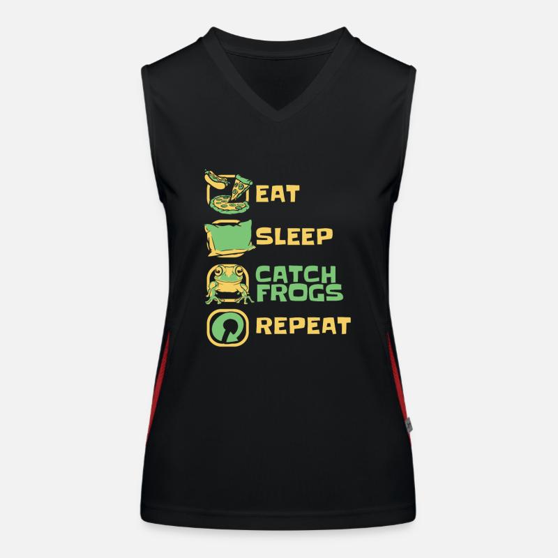Eat Sleep Catch Frogs Repeat Toad Tadpole Women's Functional Contrast Tank Top
