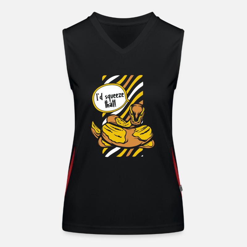 I'd Squeeze That Python Schlange Banana Ball Funktionelles Kontrast-Tank Top für Frauen