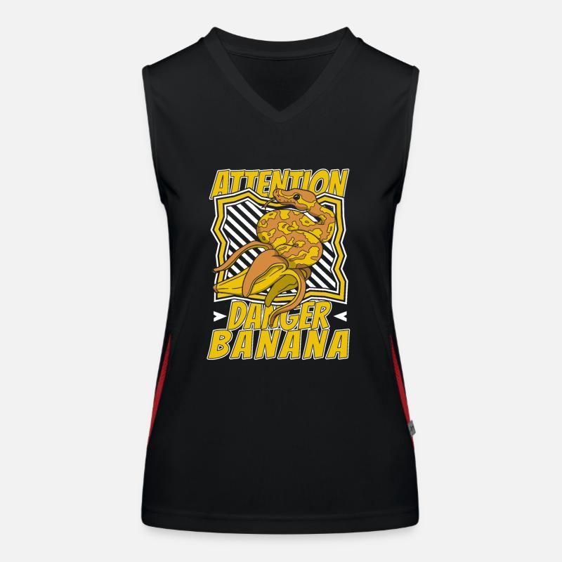 Attention Danger Banana Python Schlange Banana Funktionelles Kontrast-Tank Top für Frauen