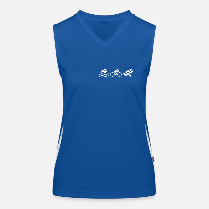 Triathlon Logo Emblem Triathlet Training Profi Funktionelles Kontrast-Tank Top für Frauen