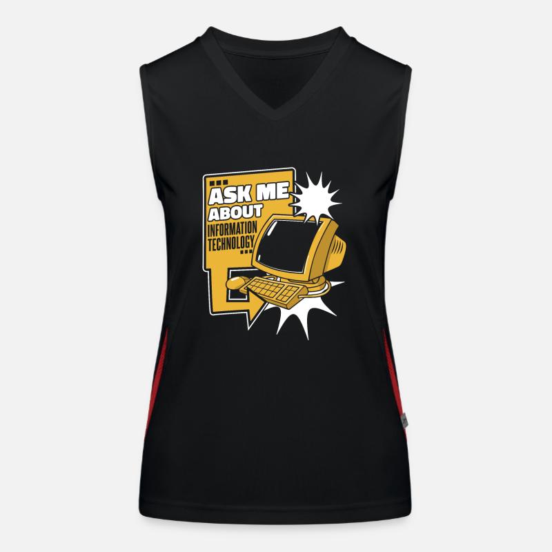 Ask Me About Information Technology IT Operations Women's Functional Contrast Tank Top