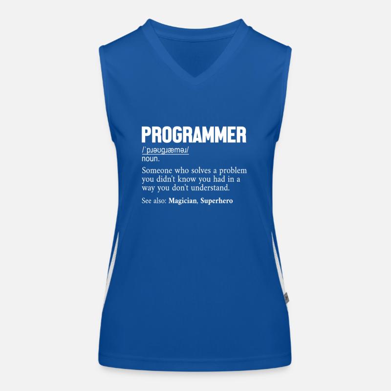 Programmer Definition Software Developer Coder Women's Functional Contrast Tank Top