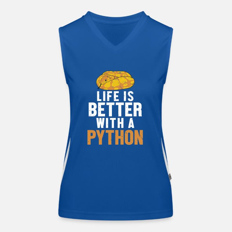 Life is Better with a Python Schlange Banana Ball Funktionelles Kontrast-Tank Top für Frauen