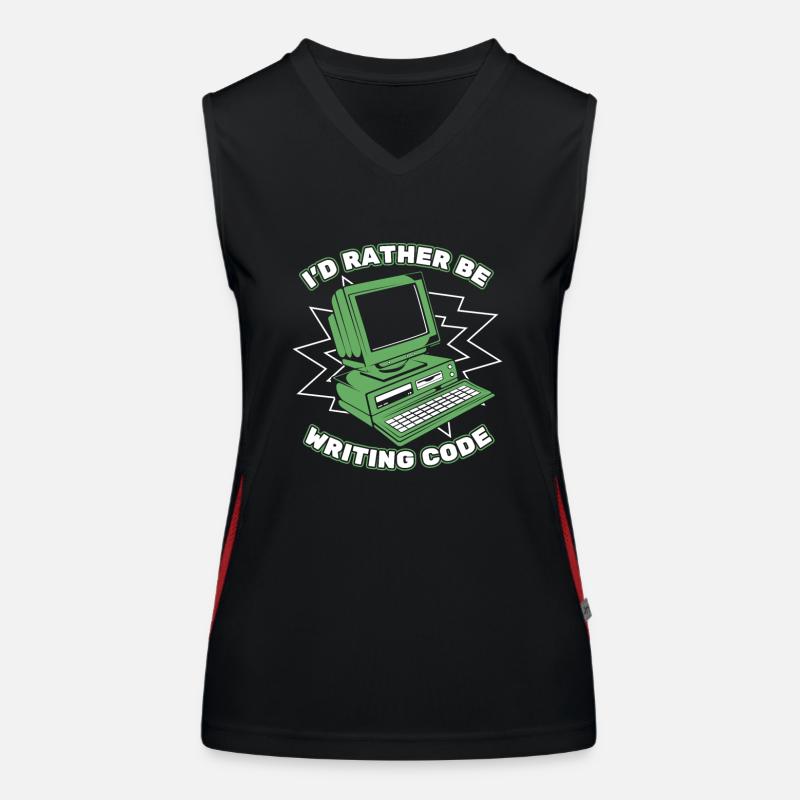 I'd Rather Be Writing Code Developer Coder Women's Functional Contrast Tank Top