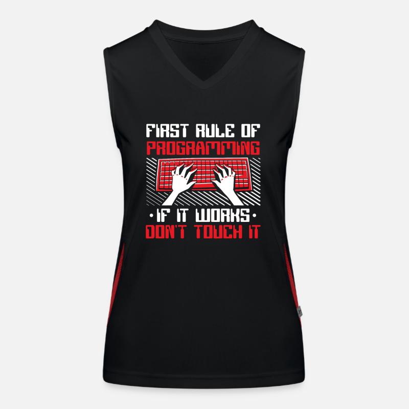 If It Works Don't Touch It Developer Coder Women's Functional Contrast Tank Top