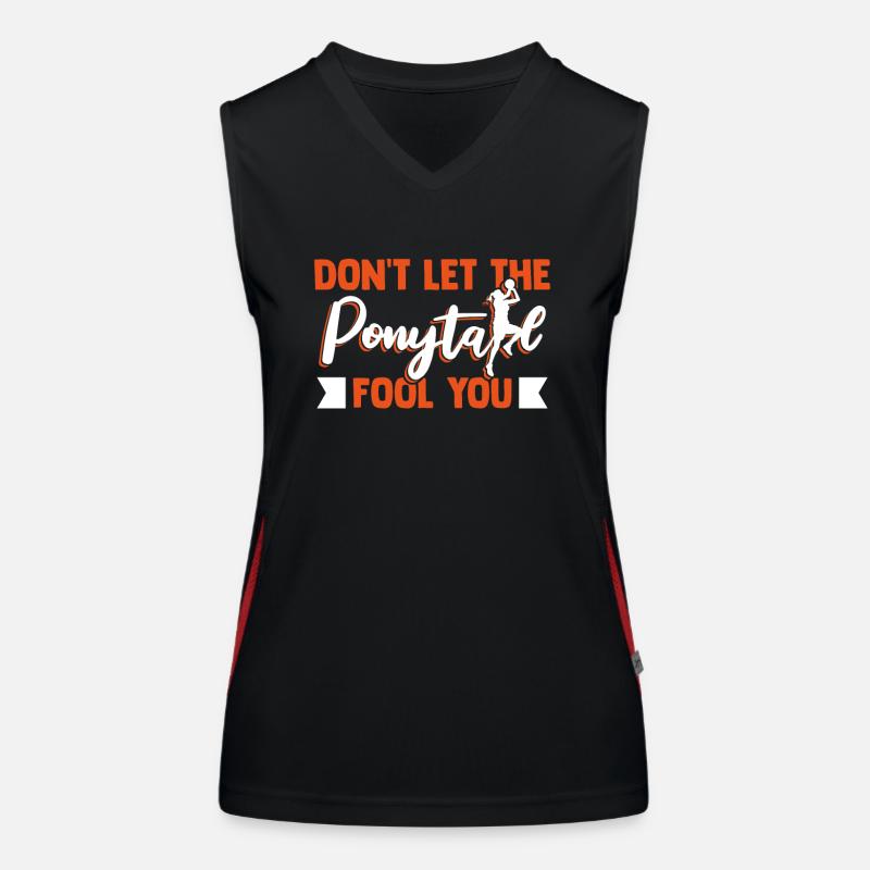 Ne laissez pas la queue de cheval vous tromper basketteur Débardeur respirant contrasté Femme