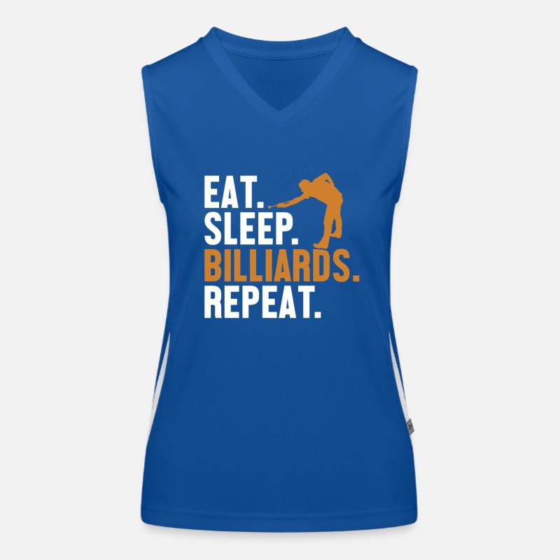 Eat Sleep Billiards Repeat Billardtisch Billiards Funktionelles Kontrast-Tank Top für Frauen