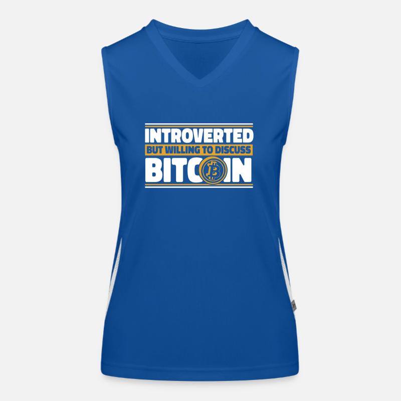 Introverted But Willing To Discuss Bitcoin Crypto Women's Functional Contrast Tank Top