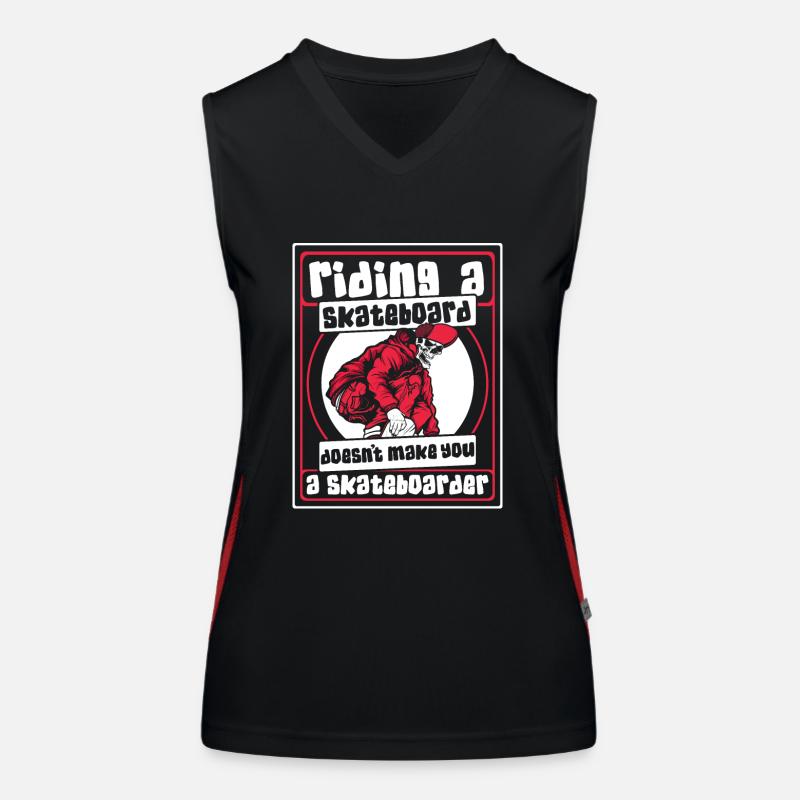 Riding Skateboard Doesn't Make Skateboarder Funktionelles Kontrast-Tank Top für Frauen