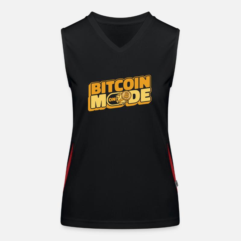 Bitcoin Mode On Blockchain Crypto Kryptowährung Funktionelles Kontrast-Tank Top für Frauen