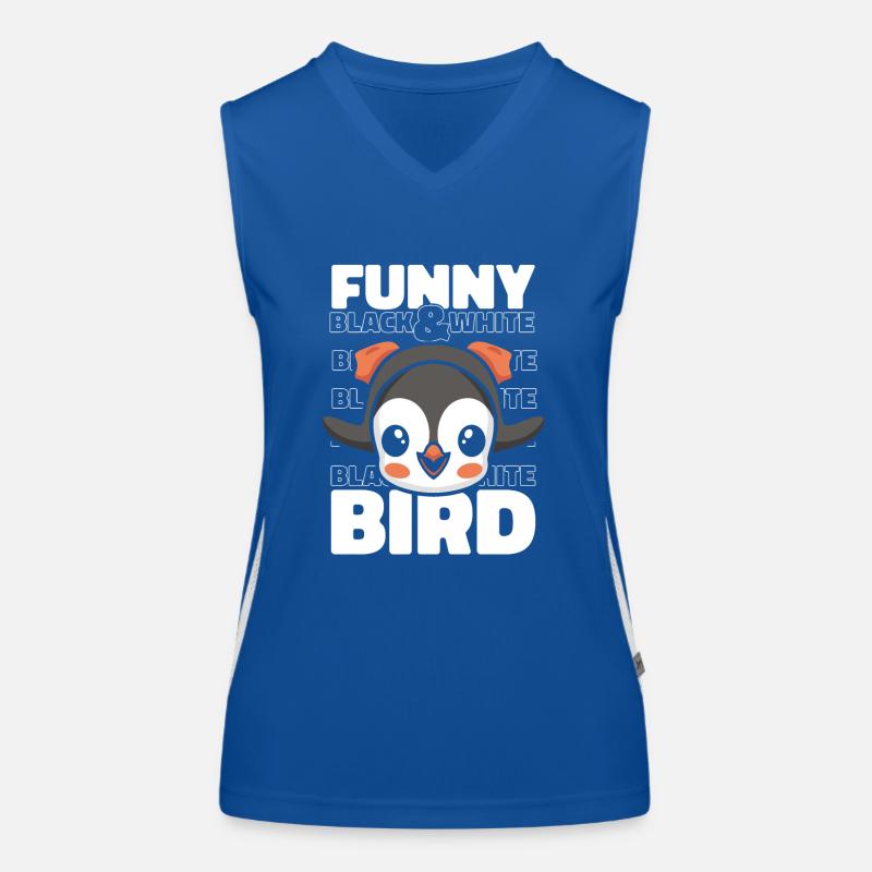 Funny Black And White Bird Kaiserpinguin Seevogel Funktionelles Kontrast-Tank Top für Frauen