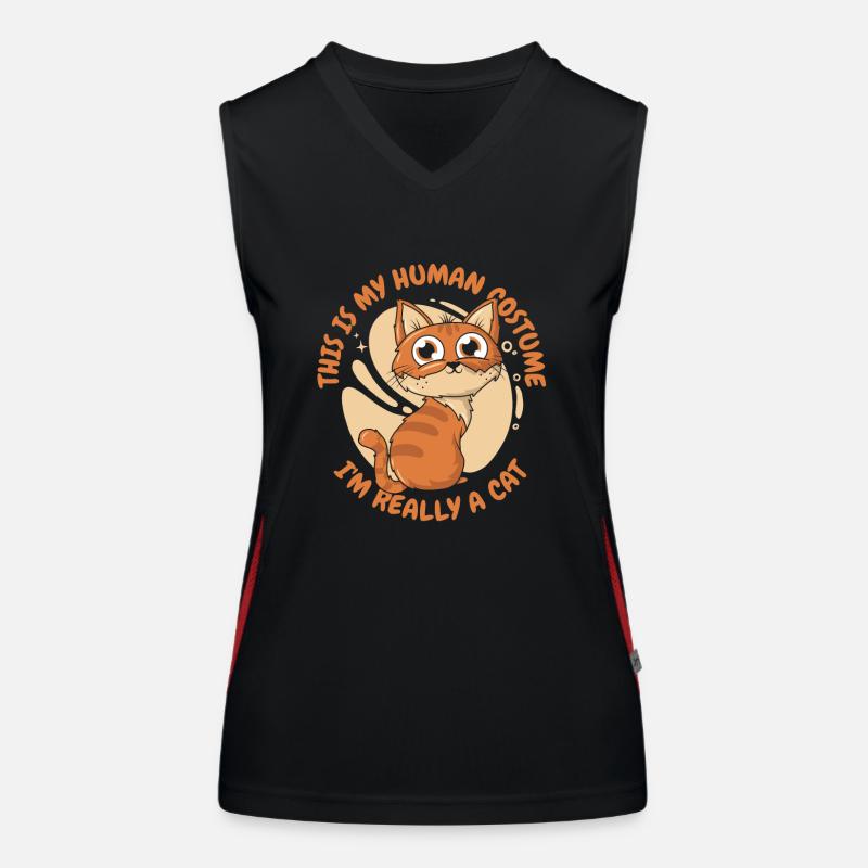 C’est mon costume humain, je suis vraiment un chat Débardeur respirant contrasté Femme