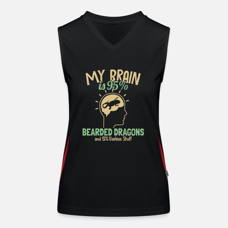 My Brain is 95% Bearded Dragon Pogona Lizard Women's Functional Contrast Tank Top
