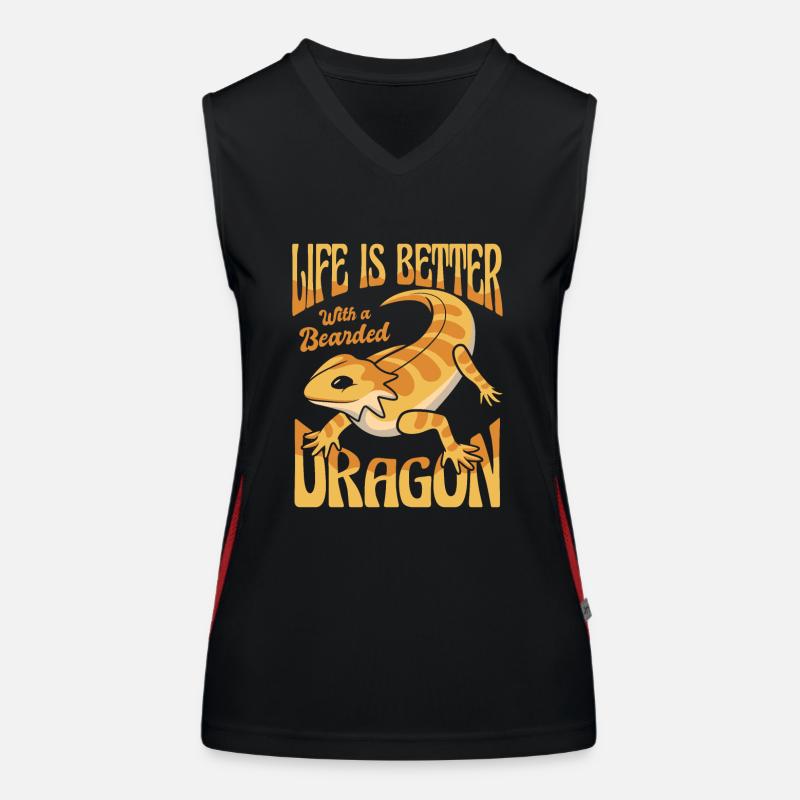 Das Leben ist besser mit einer Bartagame Pogona Funktionelles Kontrast-Tank Top für Frauen