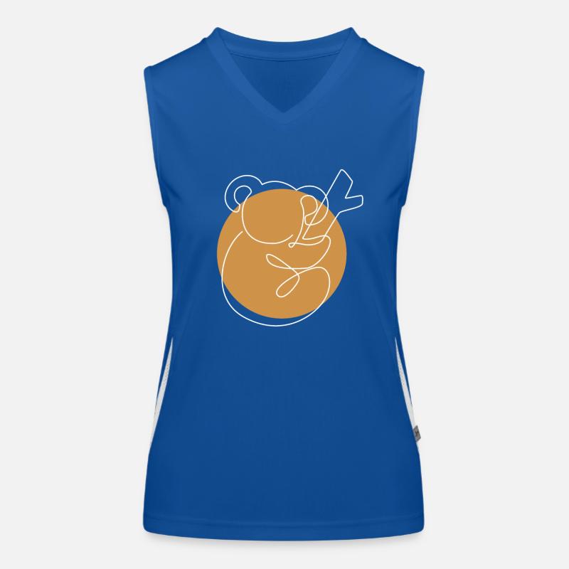 Lineart Koalabär Eukalyptus Phascolarctos Funktionelles Kontrast-Tank Top für Frauen