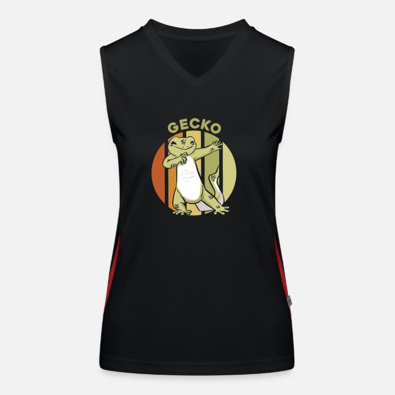 Eidechse Gekkota Kronengecko Experte Leopardgecko Funktionelles Kontrast-Tank Top für Frauen