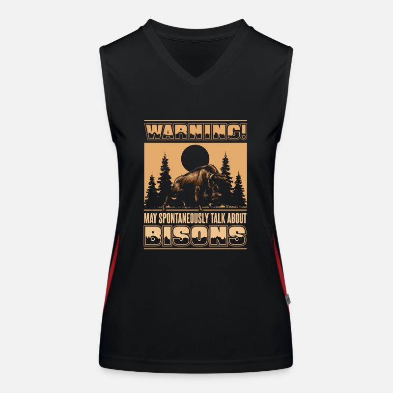 May Spontaneously Talk About Bisons Buffalo Women's Functional Contrast Tank Top