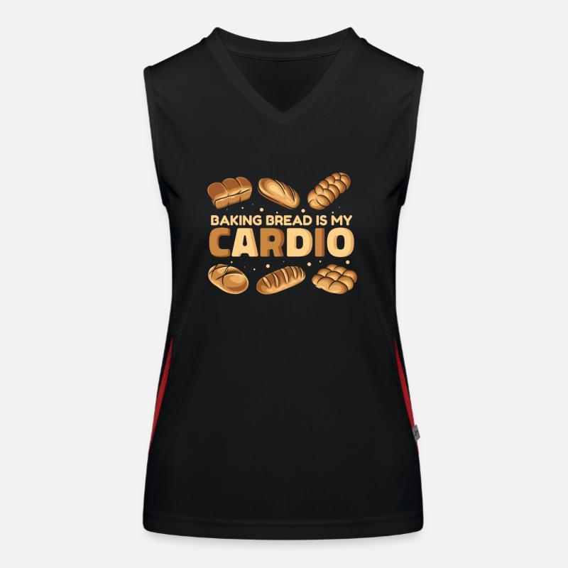 Baking Bread Is My Cardio Bread Dough Lover Bread Women's Functional Contrast Tank Top