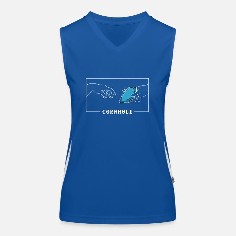 Michelangelo Kreation des Spiels Adam Cornhole Funktionelles Kontrast-Tank Top für Frauen