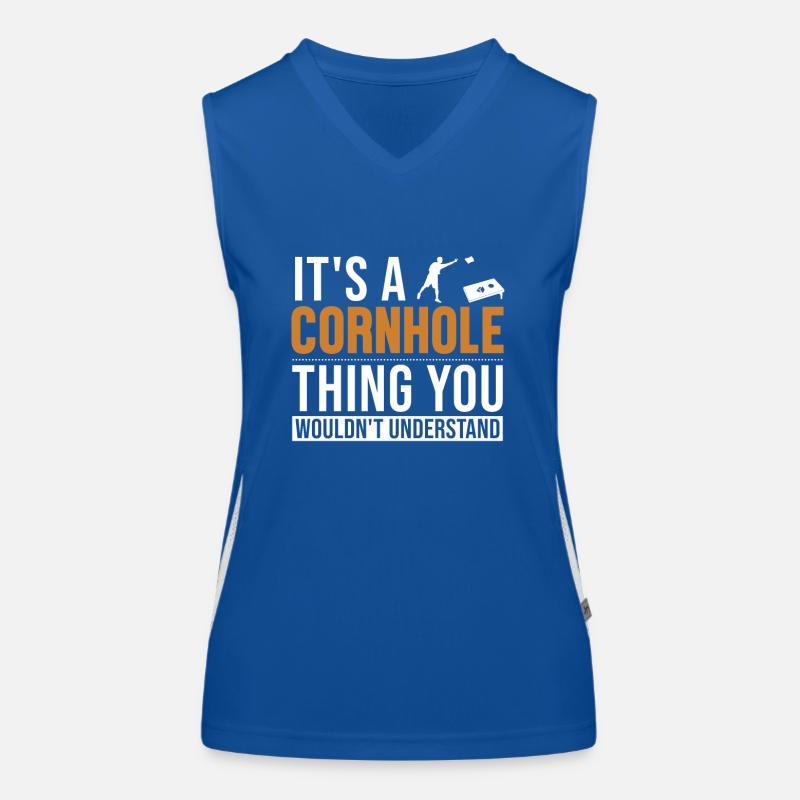 C’est un Cornhole Thing Plateau de jeu Pouf Débardeur respirant contrasté Femme