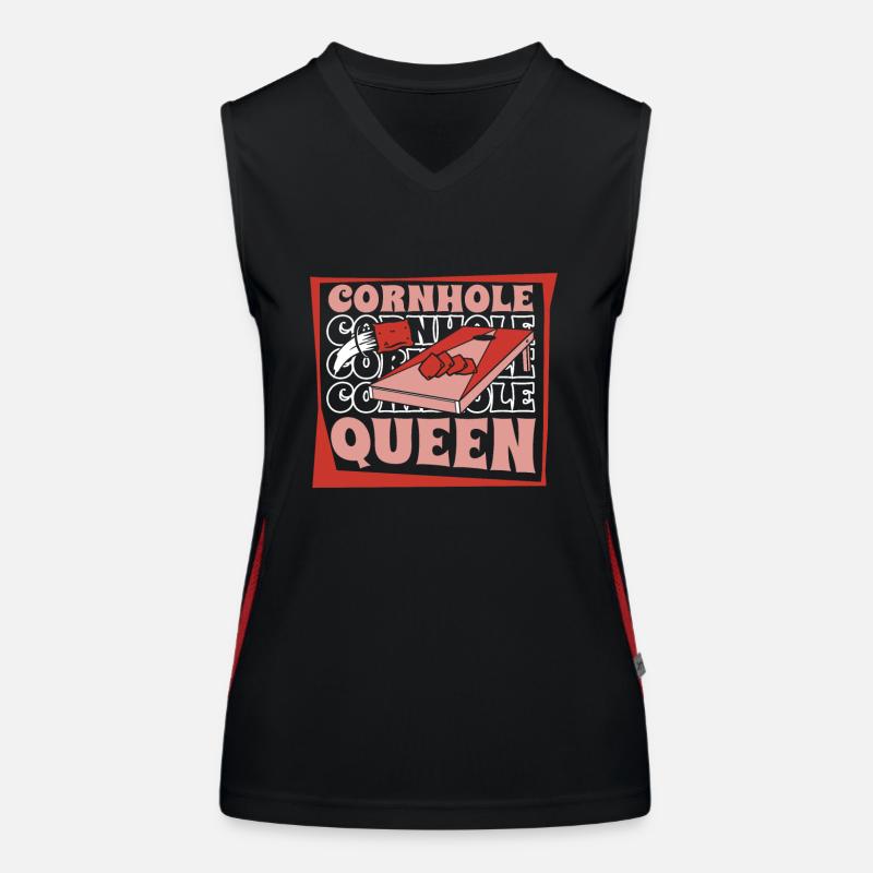 Cornhole Queen Plateau de jeu Pouf Professionnel Débardeur respirant contrasté Femme