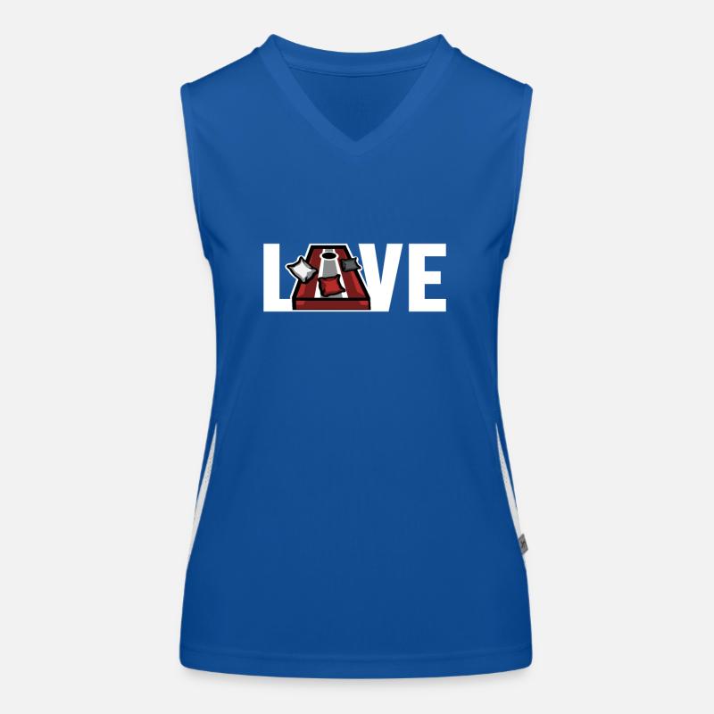 Cornhole Love Boards Sitzsack Spiel Profi Funktionelles Kontrast-Tank Top für Frauen