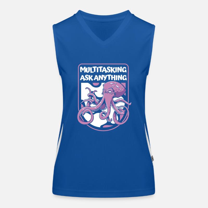 Multitasking Ask Anything Cephalopoda Octopodes Women's Functional Contrast Tank Top