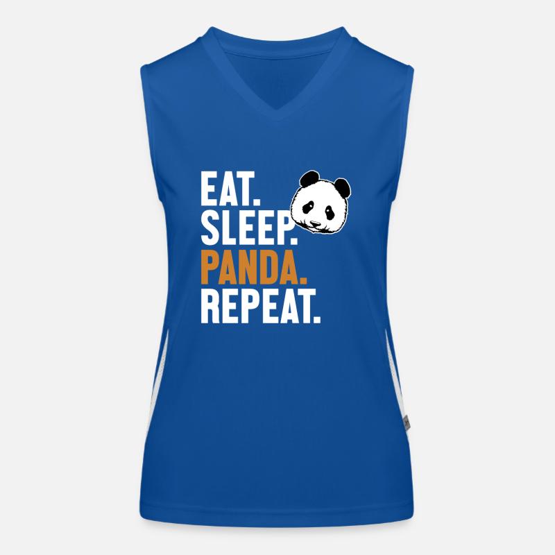 Manger Dormir Panda Répéter Panda Ours Ami Géant Débardeur respirant contrasté Femme