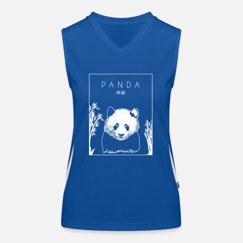 Panda Chinois Hanzi Panda Ours Ami Panda Géant Débardeur respirant contrasté Femme