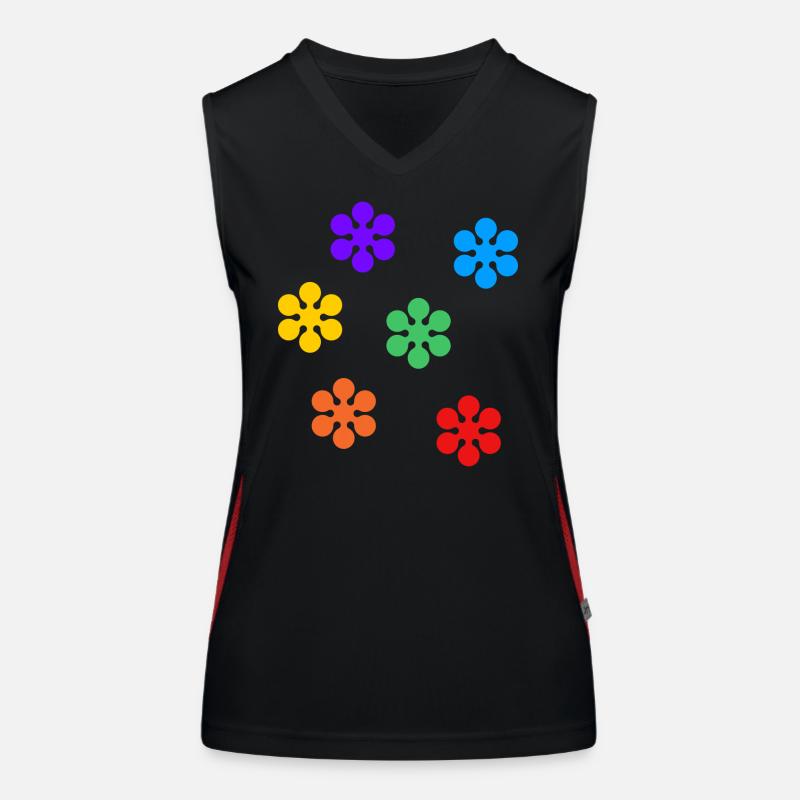 Rainbow Flowers subtle gay pride Women's Functional Contrast Tank Top
