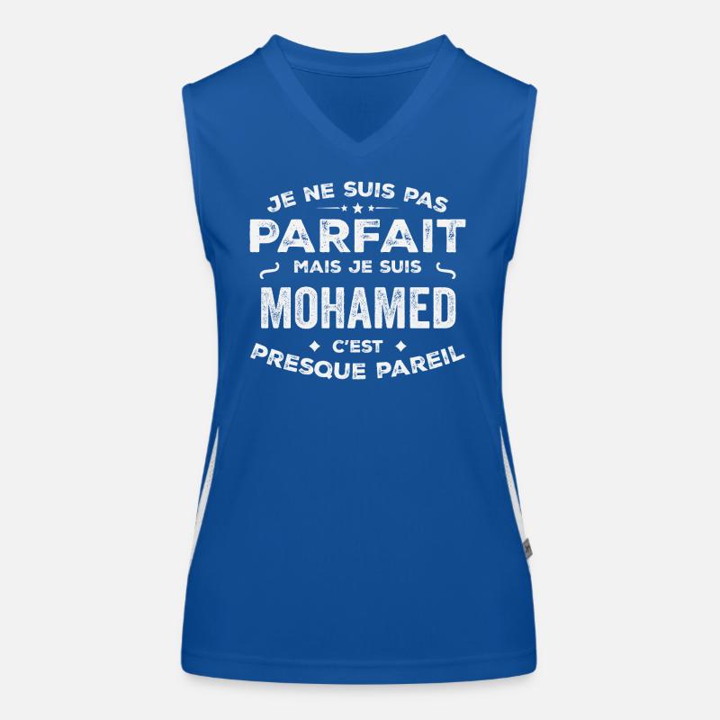 Mohamed Ein Vorname, eine Geschichte, eine Persönlichkeit Funktionelles Kontrast-Tank Top für Frauen