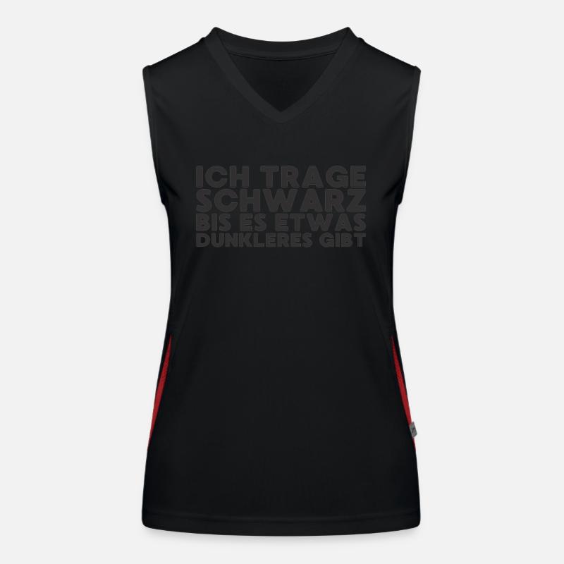 Ich trage schwarz bis es etwas dunkleres gibt Funktionelles Kontrast-Tank Top für Frauen