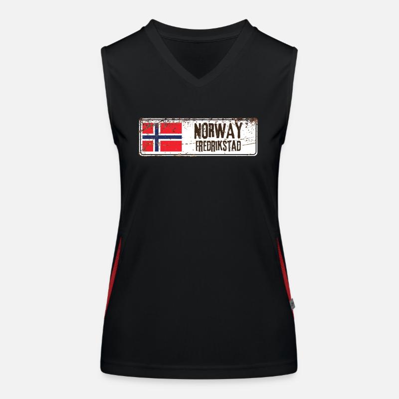 Fredrikstad Drapeau de la Norvège Débardeur respirant contrasté Femme