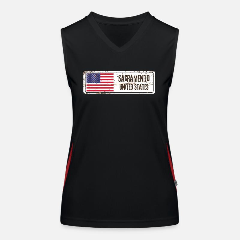 Drapeau de Sacramento Débardeur respirant contrasté Femme