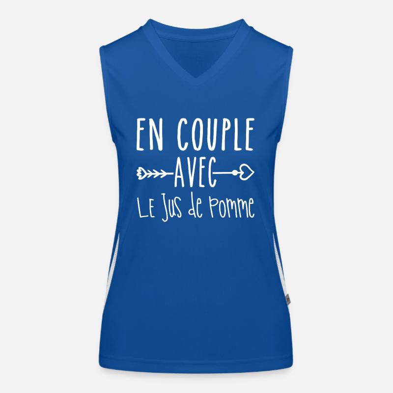 Couples with Apple Juice, Apple Juice Fans Women's Functional Contrast Tank Top