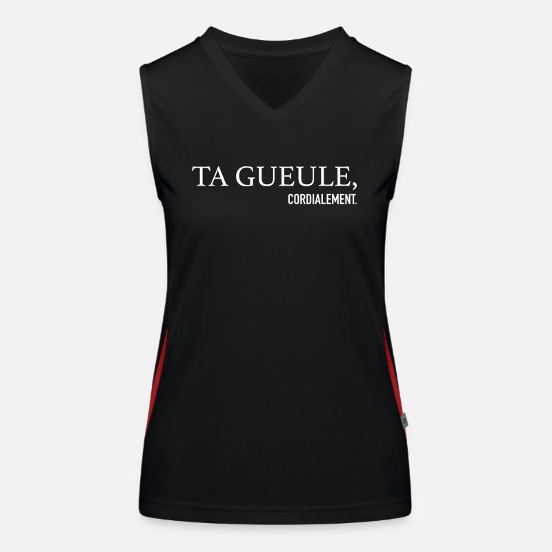 Ta Gueule cordially Phrase Drôle Women's Functional Contrast Tank Top