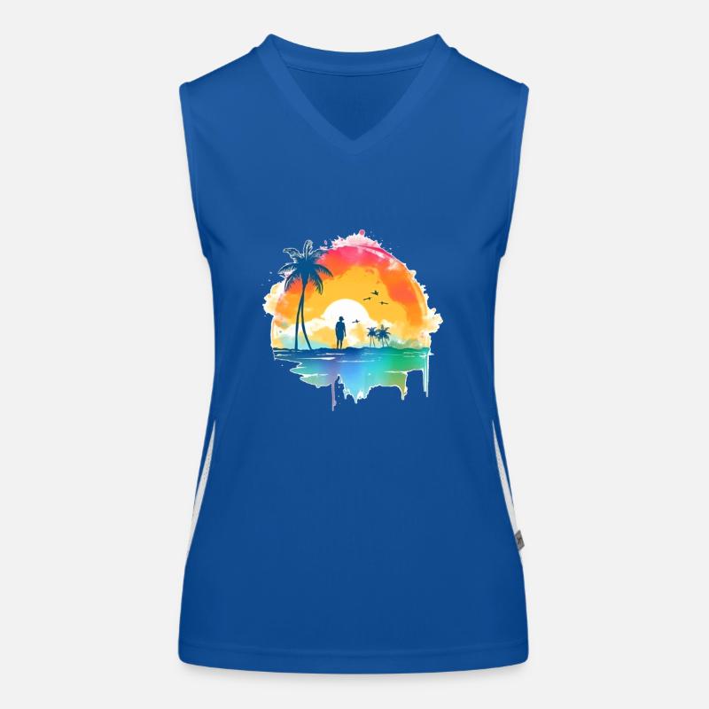 Beach Sunset Women's Functional Contrast Tank Top
