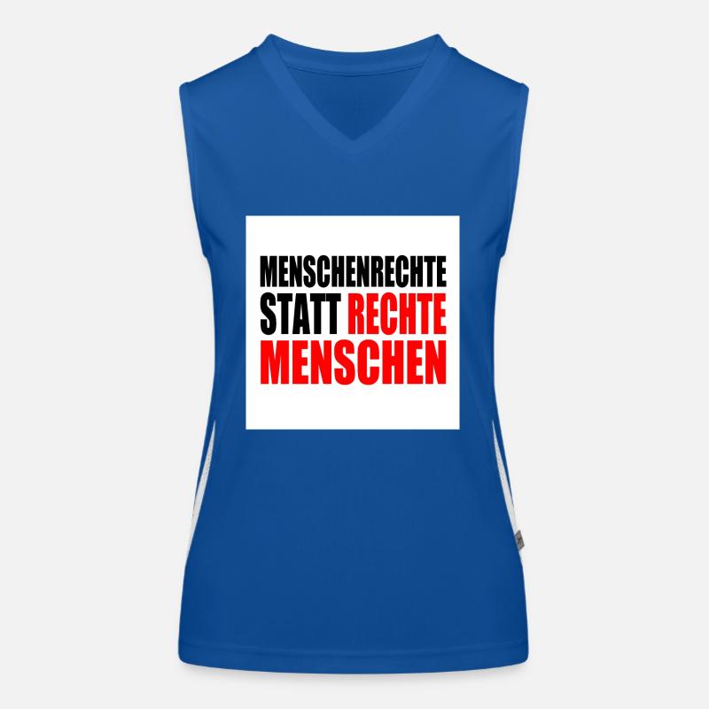 menschenrechte statt rechte menschen Funktionelles Kontrast-Tank Top für Frauen